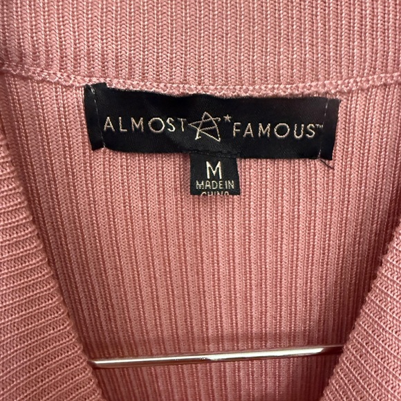 Almost Famous Mauve Lace-Up Long Sleeve Dress - Picture 4 of 5